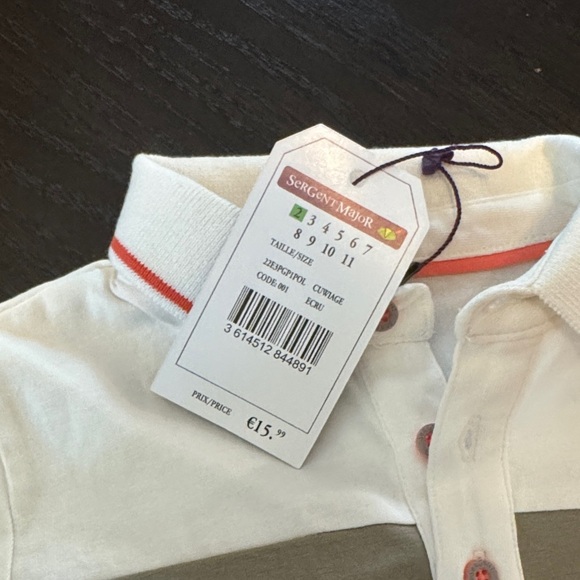 Kids Polo Shirt in Orange and White - Picture 2 of 6